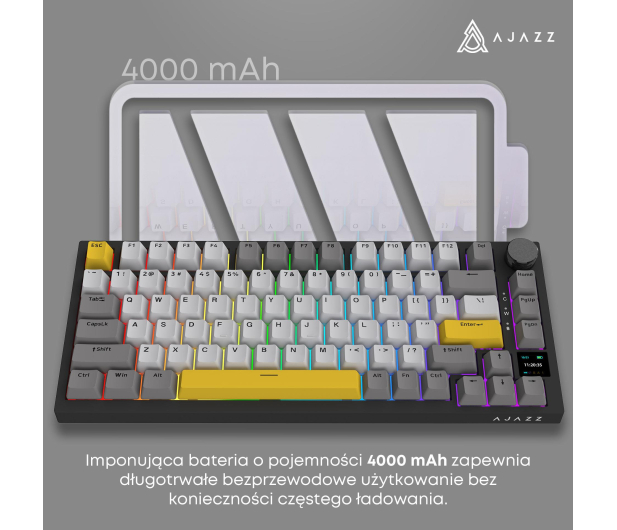 Ajazz AK820 Pro Gift Switch Black Gray Yellow RGB - 1536364 - zdjęcie 11